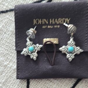 John Hardy Silver Earrings with Blue Accents